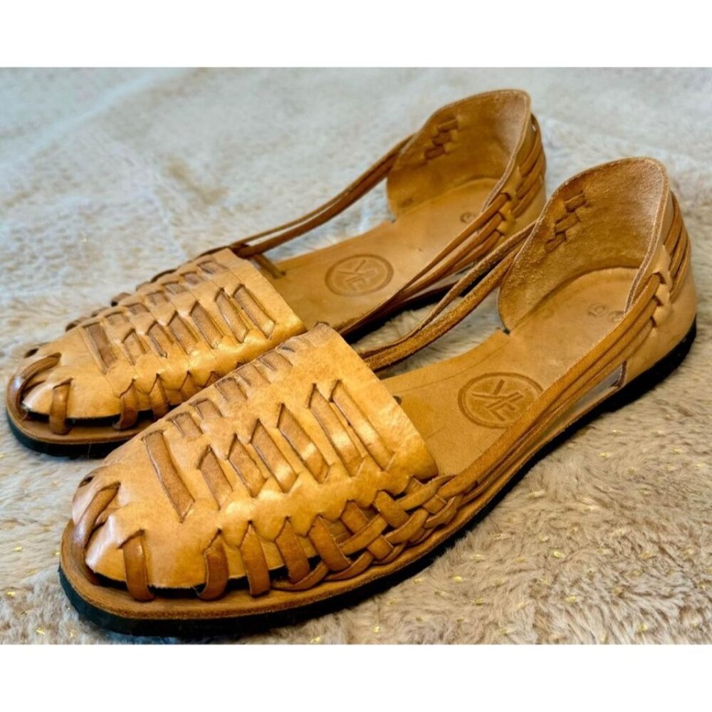 FK Leather Boys Sandals Size 3 Brown